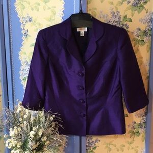 Stunning Purple Silk Top 3/4 Sleeve for Spring